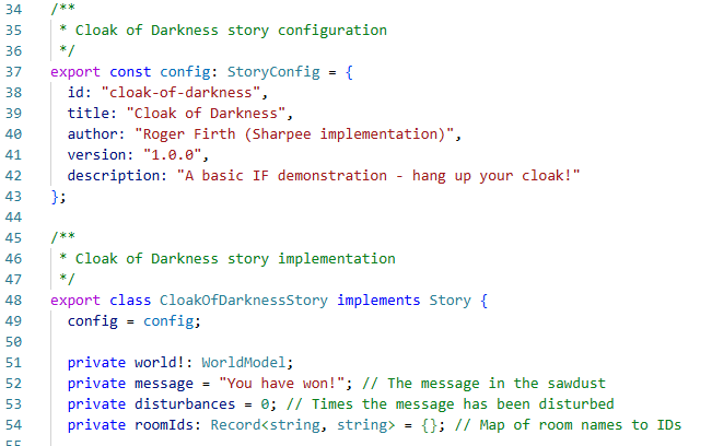 Sharpee: Cloak of Darkness